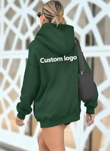 Sweat à capuche surdimensionné vintage en molleton de coton lourd de haute qualité personnalisé, gaufré, délavé à l'acide, décoloré au soleil pour femmes - Product Image 2