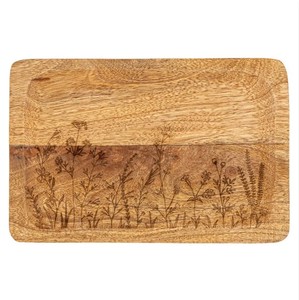 Plateau en bois de manguier écologique Plateau de service élégant en bois sculpté au laser Plateau de service élégant Décor de cuisine pour dessert - Product Image 1