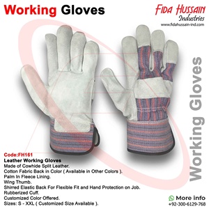 Guantes de cuero dividido de piel de vaca de la mejor calidad de Pakistán Guantes DE TRABAJO Canadian Rigger Guantes protectores Guantes de Seguridad - Product Image 6