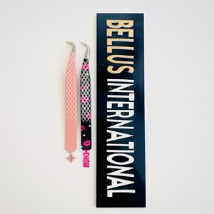 Pince à épiler à volume droit de marque privée outil d'extension de cils à pointe en fibre de diamant avec logo personnalisé - Product Image 1