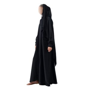 Abaya noire essentielle pour femmes, robe modeste musulmane, style Dubaï, kaftan islamique, jalabiya, manches longues, robe classique hijab, robe - Product Image 3