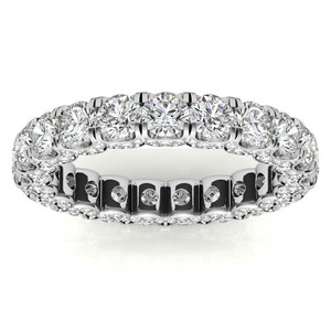 แหวนเพชรโมอิสซาไนต์ทรงบริลเลียนต์คัท รุ่น Eternity Band สำหรับผู้หญิง เงินแท้ 925 ชุบโรเดียม ประดับเพชรแบบ Prong Setting ดีไซน์คลาสสิก เหมาะสำหรับเป็นแหวนหมั้น - Product Image 2