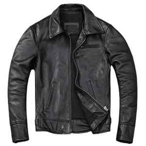 Chaqueta de Motociclista de Cuero Vacuno Marrón Vintage, Nueva, Entallada, a la Moda, para Hombre, de Cuero Genuino, Impermeable, Talla Grande - Product Image 2