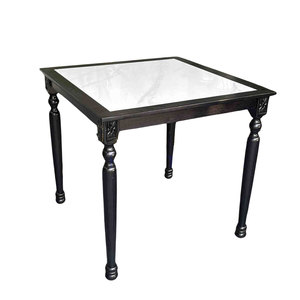 80x80cm <b>Extendable</b> Stone Top Ash Wood Frame <b>Dining</b> <b>Table</b> for Home Bar-BA68189 - Product Image 2