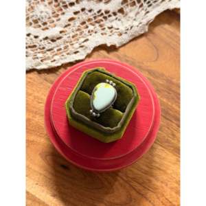 Scott Skeets Boho <b>Statement</b> <b>Ring</b> Palomino Variscite & Sterling <b>Silver</b> Cut Animal Pattern Vermeil Plating Size 7 Everyday Wear - Product Image 4