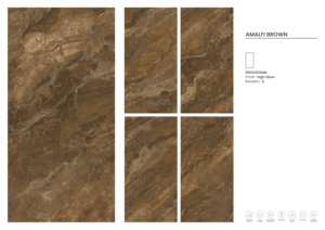 กระเบื้องพอร์ซเลนลายอิตาลีผิวมันเงาสูงสีน้ำตาลอามัลฟี - Product Image 3