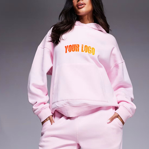 Personalizado Drop Shoulder Heavyweight 100% algodón Nueva llegada de gran tamaño Sudaderas con capucha de las mujeres de manga larga ropa casual Sudadera con capucha - Product Image 1