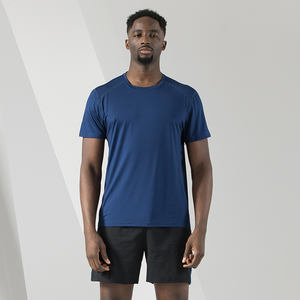 Camiseta para correr con logotipo estampado personalizado 87% poliéster 13% Spandex de secado rápido transpirable Fitness manga corta Camiseta para hombres - Product Image 1