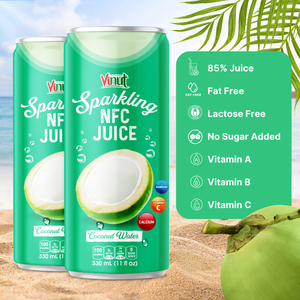 Espumoso NFC Coco 330ml VINUT Bebida de jugo Carbonatado Refresh Low Fat - OEM ODM Personalizable Precio al por mayor Muestra gratis - Product Image 5