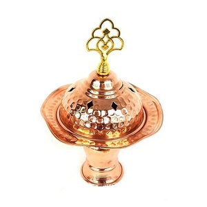 Brûleur d'encens de forme ronde en laiton poli doré fait à la main de qualité supérieure - Product Image 4