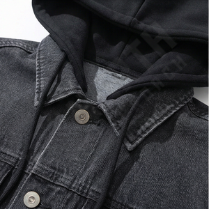 Chaqueta Vaquera Azul de Moda Ecológica de Alta Calidad Personalizada para Hombre, Chaqueta de Invierno Regular con Botones Cubiertos, Impermeable, Estilo Moderno - Product Image 4