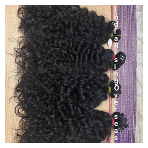 Extensiones de cabello humano alineadas con cutículas sin procesar virgen de donante único de cabello indio rizado Natural de alta calidad al por mayor - Product Image 1