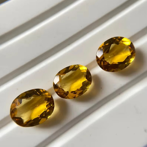 พลอยซิทรินธรรมชาติสีทองเหลืองสดใสทรงรี น้ำหนัก 7-9 กะรัต ขัดเงา/เคลือบน้ำมัน สำหรับทำเครื่องประดับ เดือนพฤศจิกายน - Product Image 1