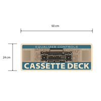 Plaque Murale Vintage en Métal Aluminium, Design Rétro Cassette Deck, Décoration Murale Art Déco, Nature Morte Rectangulaire, Thème Mariage Anniversaire, Extra
