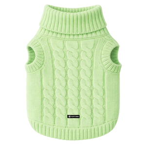 Cable Knit <b>Dog</b> Sweater Mint Green Warm Winter Pet Pullover Soft Knitted <b>Dog</b> Clothing Cozy Cold Weather Wear - Product Image 5