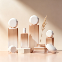 Vente en gros d'emballages cosmétiques en verre dégradé vides, contenants cosmétiques de luxe ombrés de 30 ml et 50 g, flacons de lotion non remplis