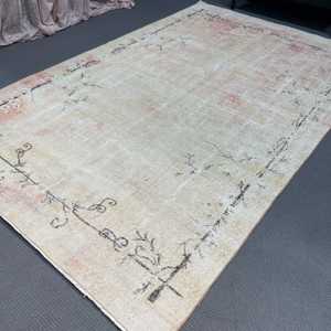 Alfombra Turca, Alfombra Grande de 6.5x10.1 pies, Alfombra de Lana Blanca y Roja - Product Image 5