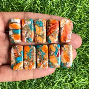 Top Grade Oyster Copper Turquoise Cushion Cabochon for Handmade Jewelry - Product Image 2