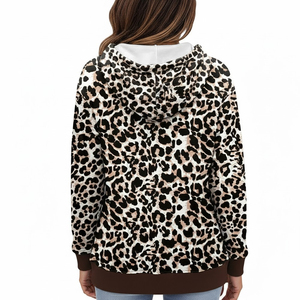 เสื้อฮู้ดดี้ผู้หญิงลายเสือดาว สไตล์สตรีท คุณภาพสูง ดีไซน์ล่าสุดประจำปี 2026 สีพื้น สำหรับฤดูหนาว - Product Image 2