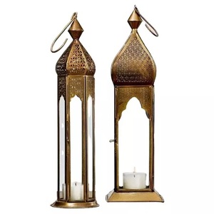 Juego de linternas colgantes para decoración del hogar y hotel, tarros de vela de Metal, diseño moderno, soporte de velas de cobre, linterna de Metal - Product Image 6