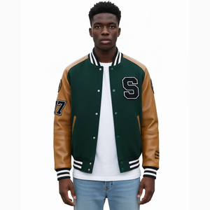Custom embroidered <b>men</b> <b>varsity</b> <b>jacket</b> wool leather letterman style warm college outerwear streetwear <b>bomber</b> <b>jacket</b> - Product Image 4