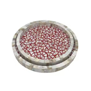Vente en gros de plateaux en bois de qualité de luxe avec nacre pour servir la table à manger - Product Image 2