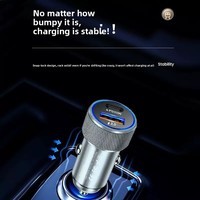 Chargeur de voiture électrique USB-C 38W 45W QC4.0 QC3.0 PD Charge rapide Chargeur de téléphone portable avec câble rétractable Écologique