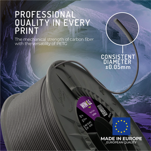 Filament PETG CF en fibre de carbone WINKLE 1,75 mm Noir 1 kg Impression 3D FDM Vente en gros Pièces mécaniques robustes Tolérance 0,05 mm - Product Image 3