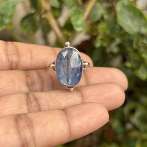 Anillo de diseñador de Plata de Ley 925, piedra preciosa de cianita Original, moissanita, joyería para fiestas de excelente calidad, venta al por mayor - Product Image 5