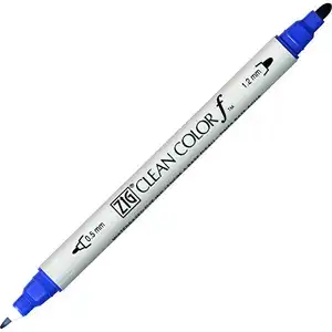 [·库雷图] 库雷图Zig双尖记号笔清洁颜色F，蓝色 (TCS-6000T-030) (5支) 钢笔墨笔漫画笔