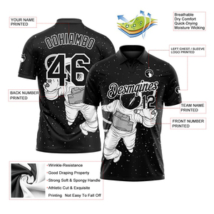 เสื้อยืดกอล์ฟผู้ชายผ้าคอตตอนเนื้อแน่นคุณภาพสูงแบบขายส่ง สั่งทำได้ตามต้องการ พร้อมสกรีนโลโก้แบบซับลิเมชั่นแขนสั้น - Product Image 2