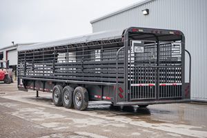 Remorque pour bétail de qualité supérieure, 14 pieds, trois essieux, 3500 kg de masse brute, avec portes centrales amovibles - Product Image 6