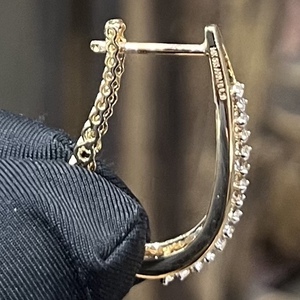 Pendientes de diamantes naturales reales de oro sólido de 14K 18k con certificación IGI GIA, aros certificados de diamantes BIS De Oro Sólido de Bali - Product Image 6