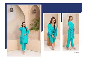 Elegante vestido de algodón para mujer con bordado de talla grande, lista para usar ropa de verano, 2 piezas, Shalwar Kameez, vestido de marca ODM para mujer - Product Image 4