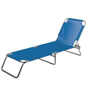 Lettino Pieghevole Viareggio Est Blu in Alluminio - Arredo Moderno da Esterno per Spiaggia, Piscina, Cortile e Tempo Libero (Plastica) - Product Image 1