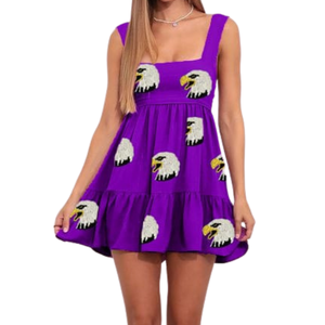 Vestido de Verano 2026 de Moda, Hecho a Mano con Lentejuelas, para Mujer, de Algodón Glaseado, para Eventos Deportivos, Informal y Personalizable - Product Image 1