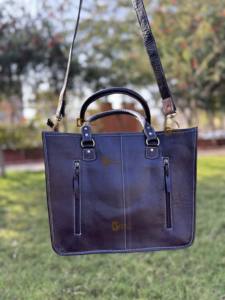 Sac fourre-tout en cuir de vachette à motif western, sac à main élégant en cuir avec poils, sacs sculptés à la main pour femmes, multi-usages - Product Image 5