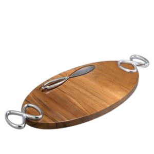 Plateau de service en bois fait à la main, motif ondulé unique sculpté à la main, forme rectangulaire, plat en bois pour le comptoir de cuisine - Product Image 6