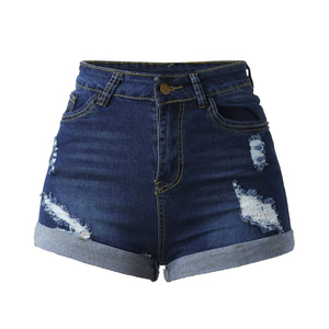 2025 New Wholesale Casual Style, Blue Woman's <b>Denim</b> Shorts 100% Cotton Eco-Friendly Distress Style Shorts For Women's - Product Image 1