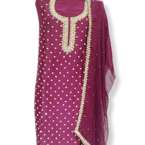 Designer moderne non cousu brodé à la main indien mode avant costumes de style traditionnel pour les femmes élégante fête chère - Product Image 1