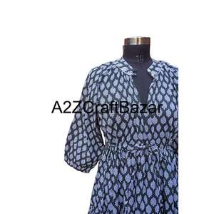 Vestido Midi Floral Himanshi Informal para Mujer, 100 % Algodón Puro, Tejido Transpirable, Corte Holgado, Ropa de Verano Ecológica - Product Image 4