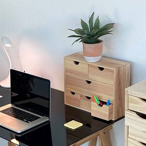 Organizador de Escritorio y Cajones WELL HOME de Madera de Pino, Miniblock 6 con Múltiples Cajones, 40x14x32cm - Product Image 3