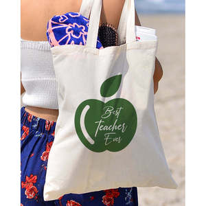 Sac fourre-tout vert pomme personnalisable pour femme, résistant à l'eau, sac à main pour enseignante, idéal pour l'été et l'automne - Product Image 4