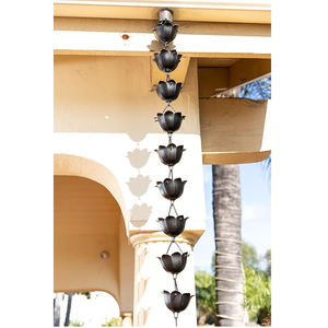 Tulipán flor diseño Metal hierro negro polvo recubierto agua lluvia cadena hogar decorativo Interior Exterior decorativo jardín Deco cadena - Product Image 5