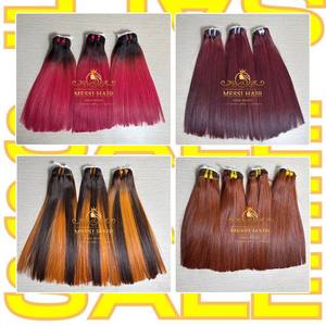 ผมต่อผ้าทอสีเปียโนกระดูกตรงขนาด22นิ้วต่อได้ถึง50% เส้นผมมนุษย์เส้นใยพร้อมส่ง - Product Image 3