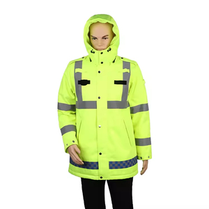 Men's High Visibility Canvas Safety <b>Jacket</b> Winter <b>Construction</b> Reflective <b>Work</b> Wear Enhanced Safety High-Light Visibility - Product Image 5