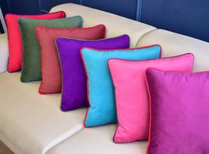 Housse de coussin en velours de qualité supérieure avec passepoil : Coussin carré et lombaire, housse de coussin personnalisée pour salon, pour canapé - Product Image 3