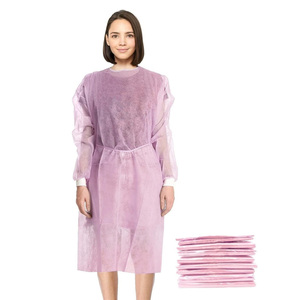 Bata de aislamiento protectora de vapor de nivel A desechable no tejido impermeable con costuras soldadas y lazos en la espalda para uso sanitario - Product Image 6