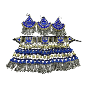 PENDIENTES ÉTNICO BOHO AFGHANI para MUJER COLOR DORADO GITANO ORO INDIO AFGHANI COLLAR CONJUNTOS PASHTUN CULTURAL JOYERÍA DE MUJER - Product Image 1