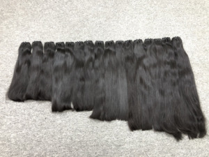 Cheveux humains Remy à double trame lisses, tissage vietnamien, trame de cheveux naturelle noire, styles lisses, cheveux pour tresses - Product Image 4